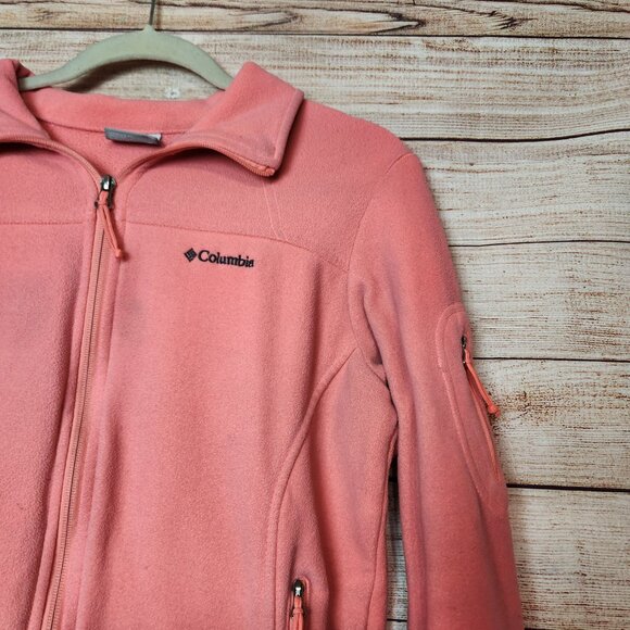 Columbia Womens Jacket Pink Long Sleeve Full Zip Benton Springs Fleece Size M - Picture 3 of 16